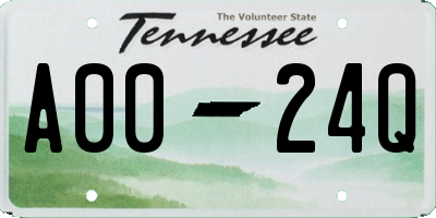 TN license plate A0024Q