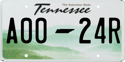 TN license plate A0024R