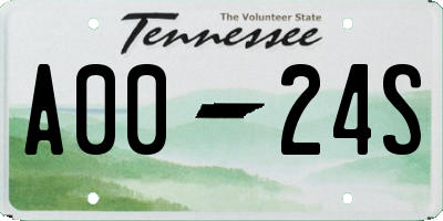 TN license plate A0024S