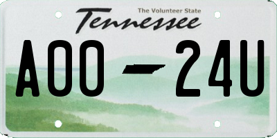 TN license plate A0024U