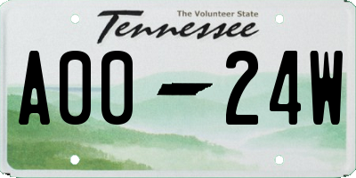 TN license plate A0024W