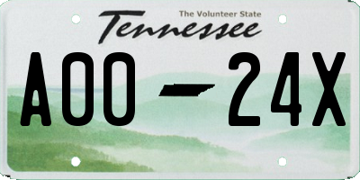 TN license plate A0024X