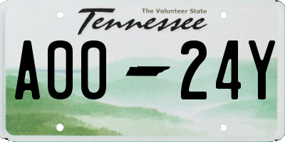 TN license plate A0024Y