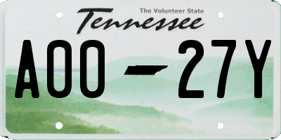 TN license plate A0027Y