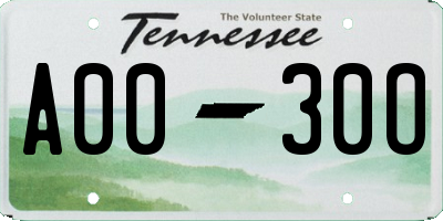 TN license plate A0030O