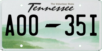 TN license plate A0035I