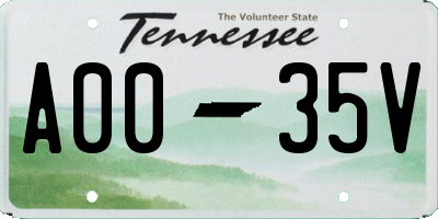 TN license plate A0035V