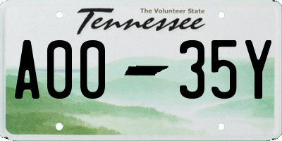 TN license plate A0035Y