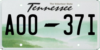 TN license plate A0037I