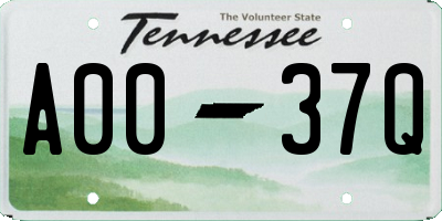 TN license plate A0037Q