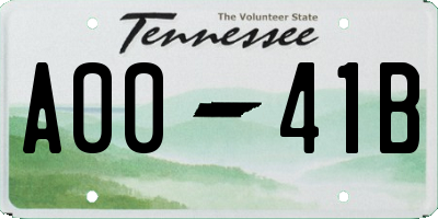 TN license plate A0041B