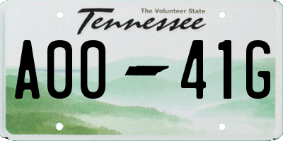 TN license plate A0041G