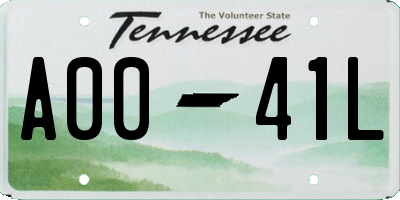 TN license plate A0041L