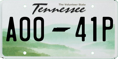 TN license plate A0041P