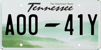 TN license plate A0041Y