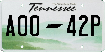 TN license plate A0042P