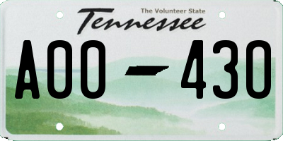 TN license plate A0043O