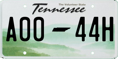 TN license plate A0044H