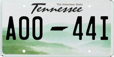 TN license plate A0044I