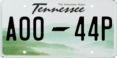 TN license plate A0044P