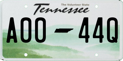 TN license plate A0044Q