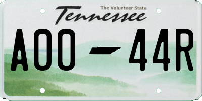 TN license plate A0044R