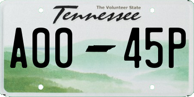 TN license plate A0045P