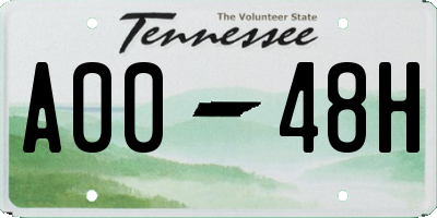 TN license plate A0048H