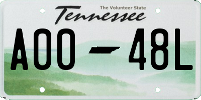TN license plate A0048L