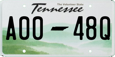 TN license plate A0048Q