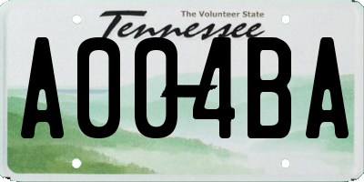 TN license plate A004BA
