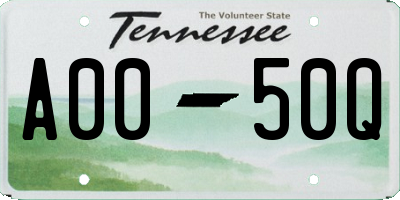 TN license plate A0050Q