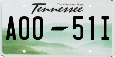 TN license plate A0051I