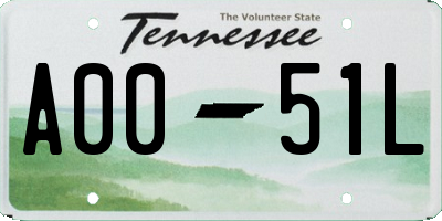 TN license plate A0051L