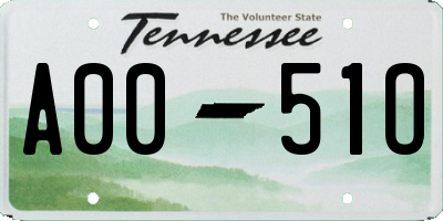 TN license plate A0051O