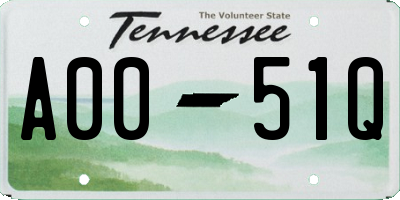 TN license plate A0051Q
