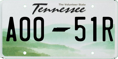 TN license plate A0051R