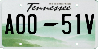 TN license plate A0051V