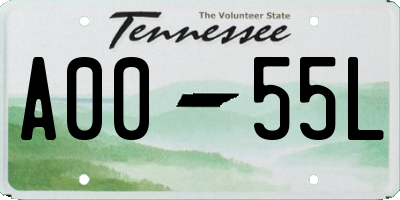 TN license plate A0055L