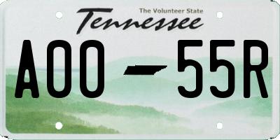 TN license plate A0055R