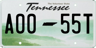 TN license plate A0055T