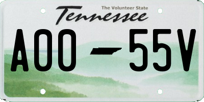 TN license plate A0055V