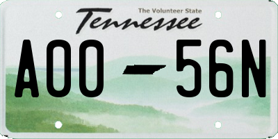 TN license plate A0056N