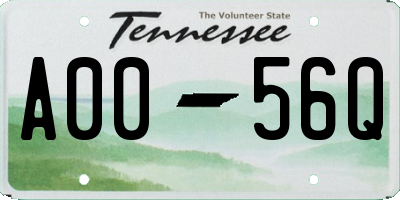 TN license plate A0056Q