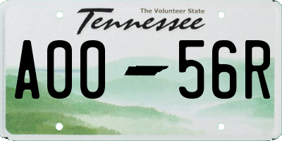 TN license plate A0056R