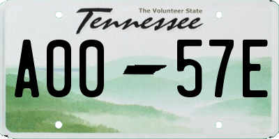 TN license plate A0057E