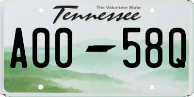 TN license plate A0058Q