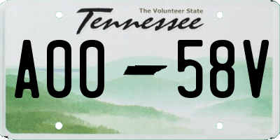 TN license plate A0058V