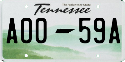 TN license plate A0059A