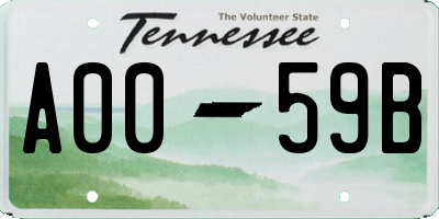 TN license plate A0059B